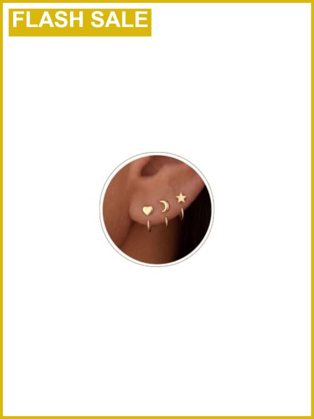 Backless Earrings for Women, 3 Pairs Small Half Hoop Huggie Earrings, Brass,